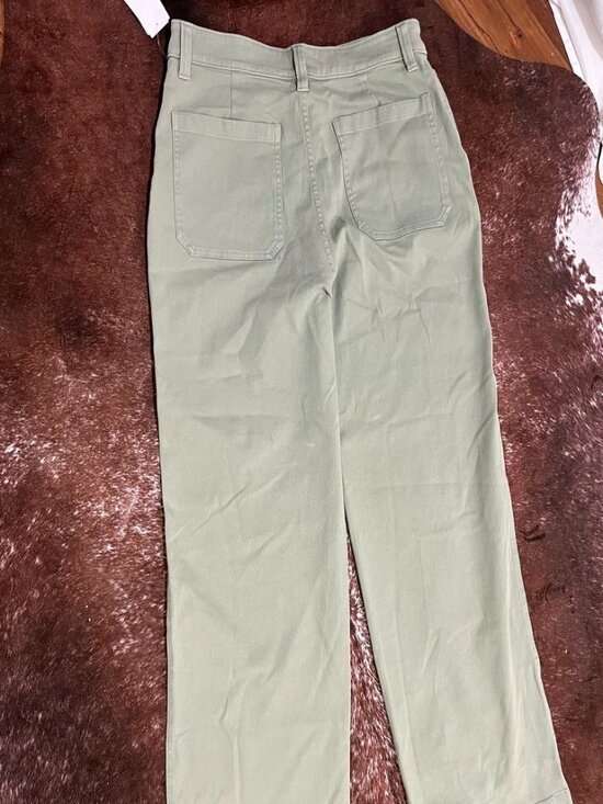 BP High Waist Wide Leg Stretch Twill Pants Green Halo Sage Women’s 12 - Picture 10 of 12